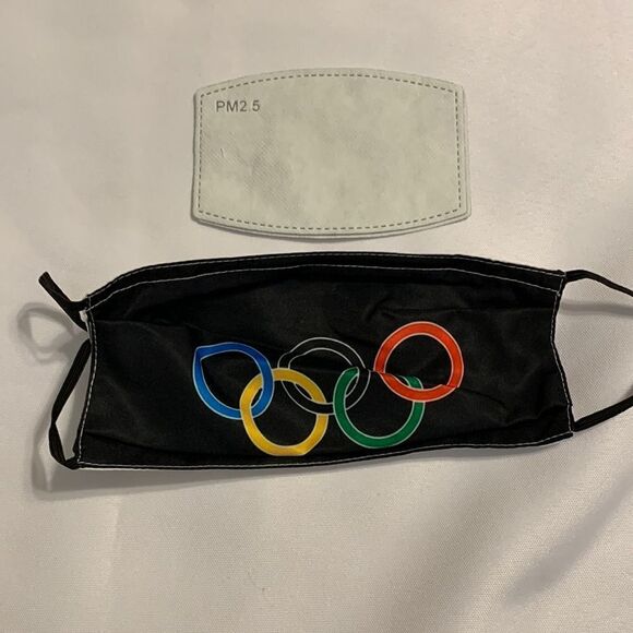 Olympic Games flag five rings reusable facemask FREE w/purchase - Picture 1 of 2